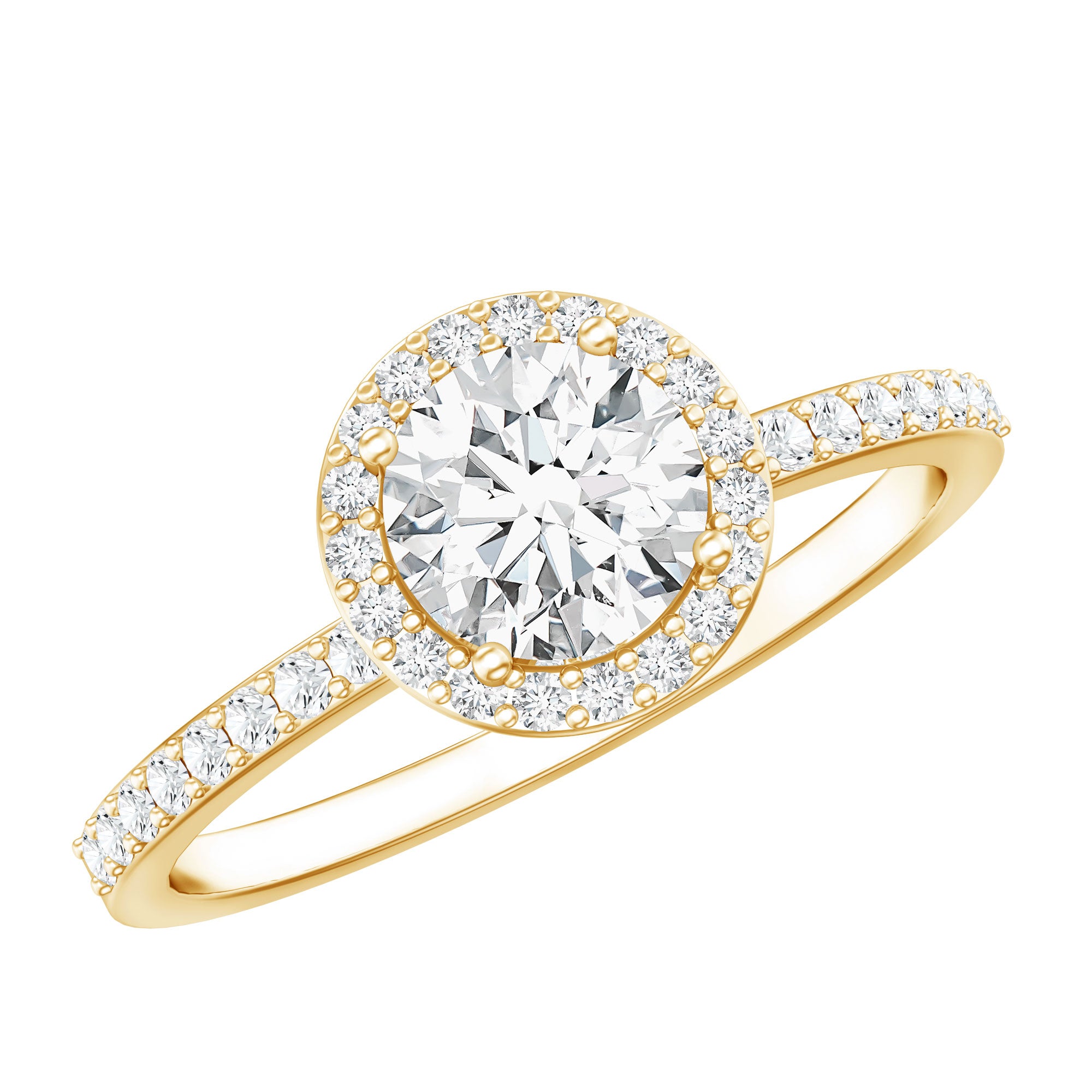 Rosec Jewels-IGI Certified 1 CT Lab Grown Diamond Round Engagement Ring