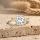 2 Carat Lab Grown Diamond Halo Engagement Ring with IGI Certificate Lab - ( E-VS1 ) - Rosec Jewels