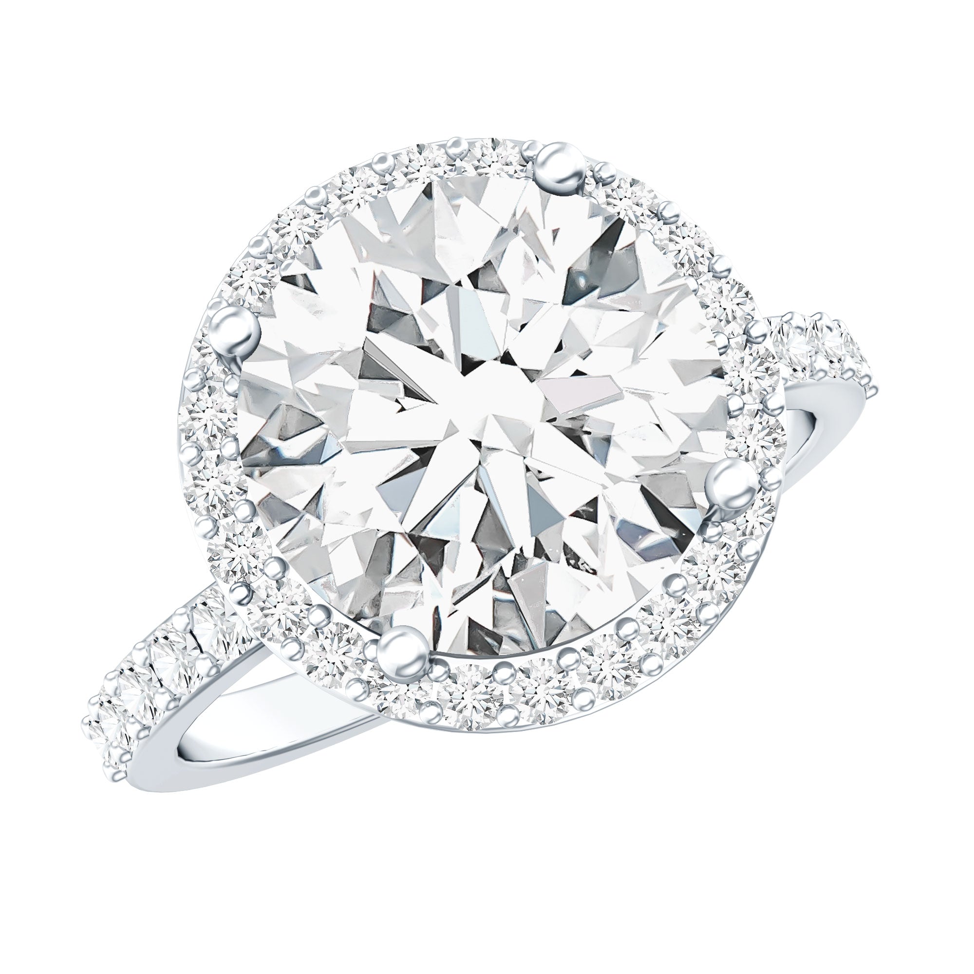 Rosec Jewels-5 Carat Round Lab Grown Diamond Engagement Ring with IGI Certified