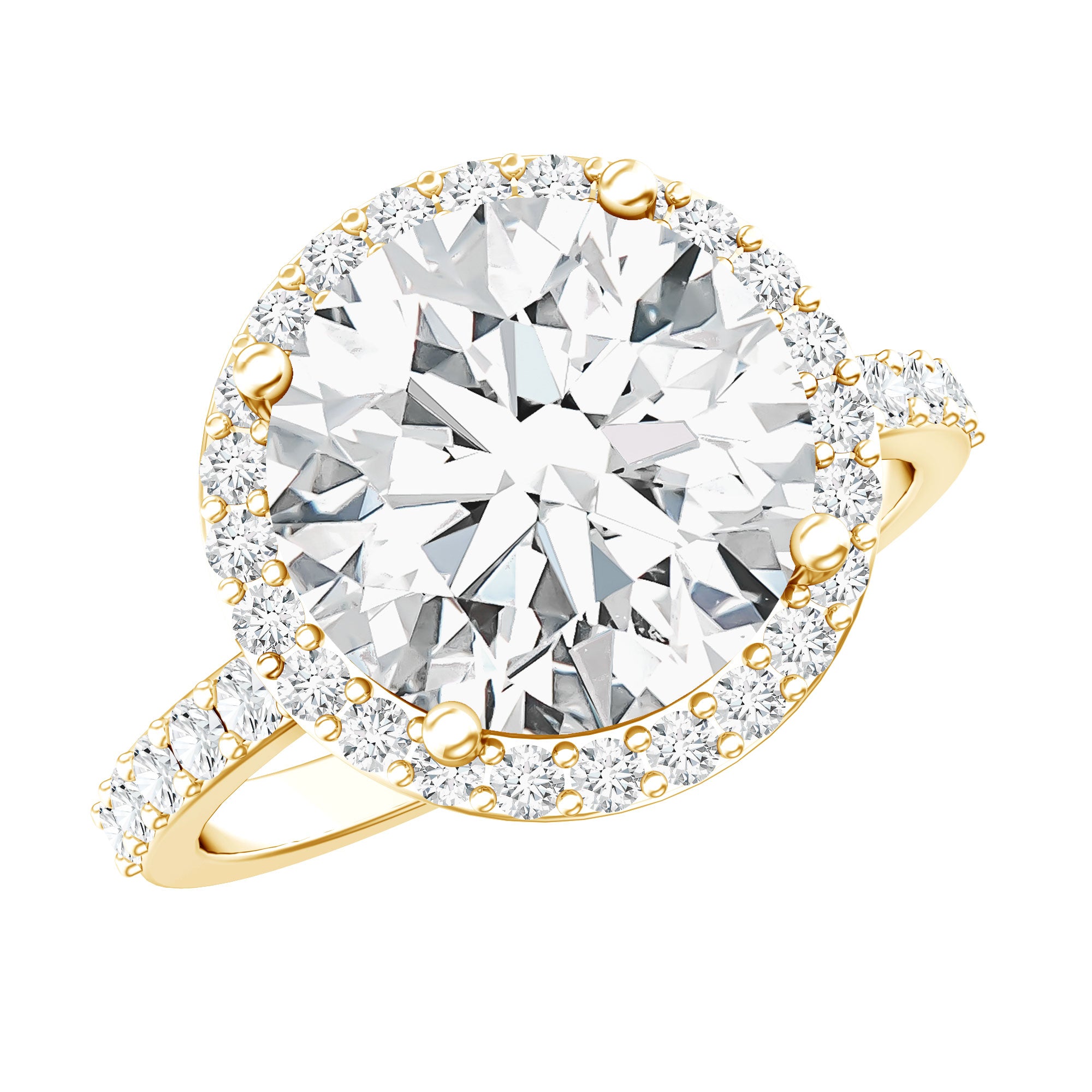 Rosec Jewels-5 Carat Round Lab Grown Diamond Engagement Ring with IGI Certified