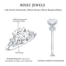 3 Carat Lab Grown Diamond Round Engagement Ring with Certificate Lab - ( EF-VS ) - Rosec Jewels