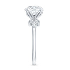 3 Carat Lab Grown Diamond Round Engagement Ring with Certificate Lab - ( EF-VS ) - Rosec Jewels