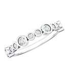 Bezel Set Lab Created Diamond Half Eternity Ring Lab - ( EF-VS ) - Rosec Jewels