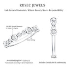 Bezel Set Lab Created Diamond Half Eternity Ring Lab - ( EF-VS ) - Rosec Jewels
