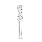 Bezel Set Lab Created Diamond Half Eternity Ring Lab - ( EF-VS ) - Rosec Jewels