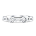 Bezel Set Lab Created Diamond Half Eternity Ring Lab - ( EF-VS ) - Rosec Jewels