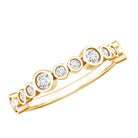 Bezel Set Lab Created Diamond Half Eternity Ring Lab - ( EF-VS ) - Rosec Jewels