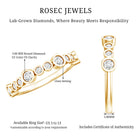 Bezel Set Lab Created Diamond Half Eternity Ring Lab - ( EF-VS ) - Rosec Jewels