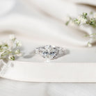 2 Carat Lab Grown Diamond Oval Engagement Ring with Trio Lab - ( EF-VS ) - Rosec Jewels