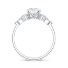 2 Carat Lab Grown Diamond Oval Engagement Ring with Trio Lab - ( EF-VS ) - Rosec Jewels