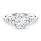 2 Carat Lab Grown Diamond Oval Engagement Ring with Trio Lab - ( EF-VS ) - Rosec Jewels