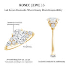 IGI Certified 2 Carat Lab Grown Diamond Oval Engagement Ring with Trio Lab - ( E-VS1 ) - Rosec Jewels