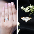 IGI Certified 2 Carat Lab Grown Diamond Oval Engagement Ring with Trio Lab - ( E-VS1 ) - Rosec Jewels