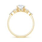 2 Carat Lab Grown Diamond Oval Engagement Ring with Trio Lab - ( EF-VS ) - Rosec Jewels