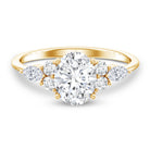 2 Carat Lab Grown Diamond Oval Engagement Ring with Trio Lab - ( EF-VS ) - Rosec Jewels