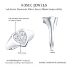 2 Carat Heart Shape Lab Grown Diamond Signet Engagement Ring Lab - ( EF-VS ) - Rosec Jewels