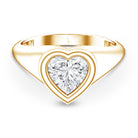 2 Carat Heart Shape Lab Grown Diamond Signet Engagement Ring Lab - ( EF-VS ) - Rosec Jewels