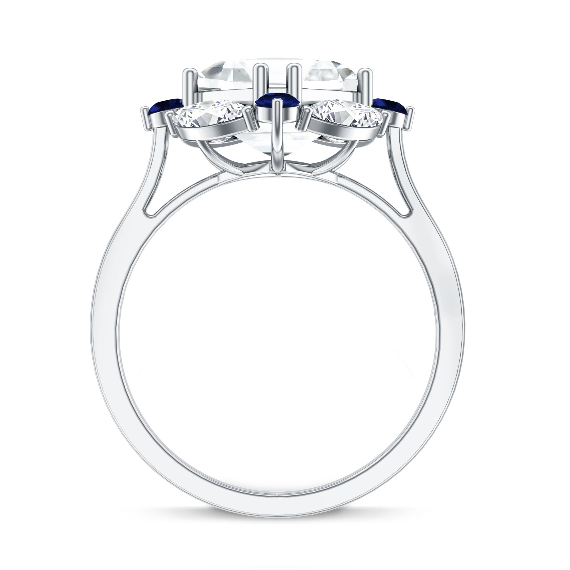 3 Carat Asscher Cut Moissanite Statement Engagement Ring D-VS1 - Rosec Jewels