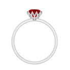 Certified 1.3 Carat Lab Grown Ruby Engagement Ring in Lotus Basket Setting AAAA - Rosec Jewels