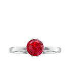 Certified 1.3 Carat Lab Grown Ruby Engagement Ring in Lotus Basket Setting AAAA - Rosec Jewels