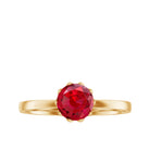 Certified 1.3 Carat Lab Grown Ruby Engagement Ring in Lotus Basket Setting AAAA - Rosec Jewels