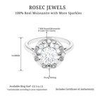 Antique Style Moissanite Gold Beaded Engagement Ring Moissanite - ( D-VS1 ) - Color and Clarity - Rosec Jewels