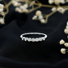 Bezel Set Round Diamond Half Eternity Ring Natural - ( HI-SI ) - Rosec Jewels