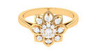 Certified Natural Diamond Flower Engagement Ring Natural - ( HI-SI ) - Rosec Jewels