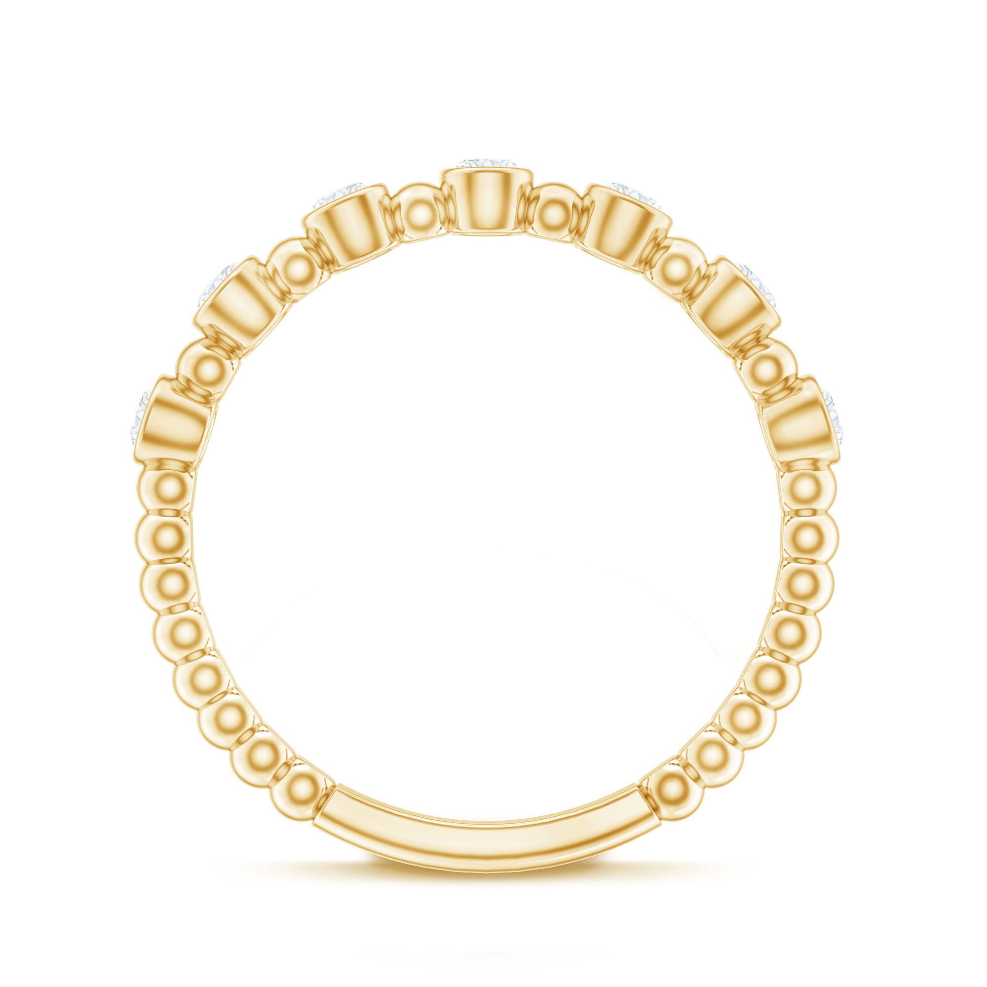 Rosec Jewels-Real Diamond Stackable Eternity Ring with Beaded Details