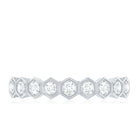 Real Diamond Hexagon Half Eternity Ring for Women Natural - ( HI-SI ) - Rosec Jewels