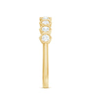 Real Diamond Hexagon Half Eternity Ring for Women Natural - ( HI-SI ) - Rosec Jewels