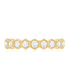 Real Diamond Hexagon Half Eternity Ring for Women Natural - ( HI-SI ) - Rosec Jewels