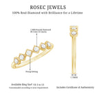 Minimal Diamond Geometric Half Eternity Ring Natural - ( HI-SI ) - Rosec Jewels