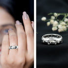 Scatter Moissanite Wedding Wide Band Ring D-VS1 - Rosec Jewels