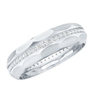 Natural Diamond Wide Eternity Band Ring with Textured Natural - ( HI-SI ) - Rosec Jewels