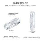 Natural Diamond Wide Eternity Band Ring with Textured Natural - ( HI-SI ) - Rosec Jewels