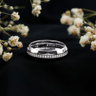 Natural Diamond Wide Eternity Band Ring with Textured Natural - ( HI-SI ) - Rosec Jewels