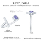 Contemporary Tanzanite Diamond Ring in Cuff Style AAA - Rosec Jewels