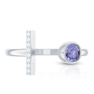Contemporary Tanzanite Diamond Ring in Cuff Style AAA - Rosec Jewels