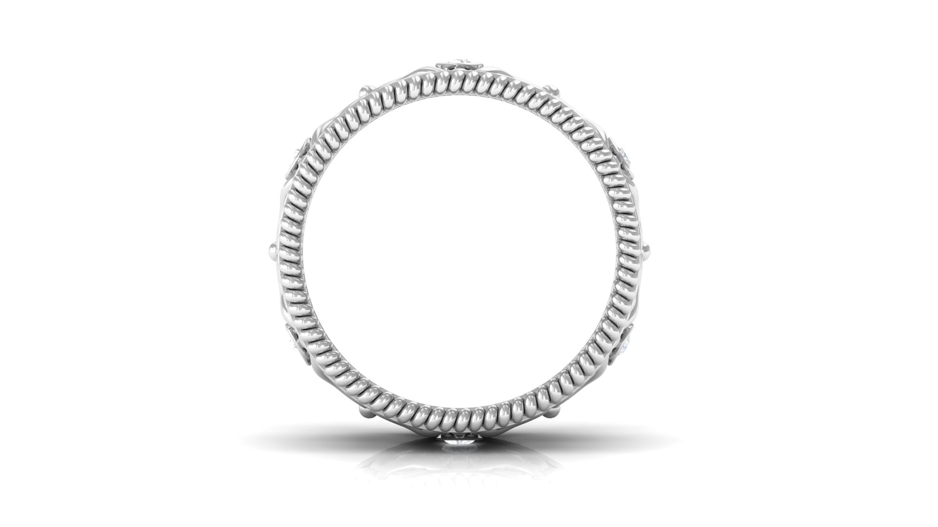 Vintage Inspired Real Diamond Wedding Band Ring Natural - ( HI-SI ) - Rosec Jewels