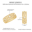 Bezel Set Diamond Flower Filigree Wedding Band Natural - ( HI-SI ) - Rosec Jewels