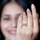 Bezel Set Diamond Flower Filigree Wedding Band Natural - ( HI-SI ) - Rosec Jewels