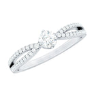 Diamond Solitaire Engagement Ring With Split Shank Natural - ( HI-SI ) - Rosec Jewels