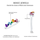 Natural Multi Gemstone Promise Ring for Women AAA - Rosec Jewels