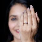 Natural Multi Gemstone Promise Ring for Women AAA - Rosec Jewels