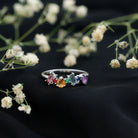 Natural Multi Gemstone Promise Ring for Women AAA - Rosec Jewels