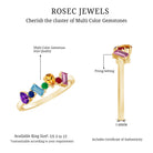 Natural Multi Gemstone Promise Ring for Women AAA - Rosec Jewels