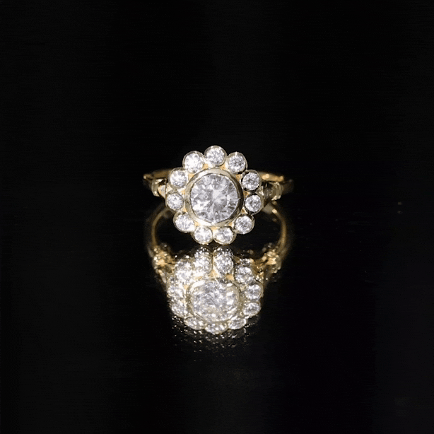 Certified Moissanite Bezel Set Engagement Ring D-VS1 - Rosec Jewels
