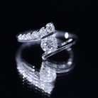 0.9 Carat Certified Round Moissanite Bypass Engagement Ring D-VS1 - Rosec Jewels