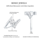0.9 Carat Certified Round Moissanite Bypass Engagement Ring D-VS1 - Rosec Jewels